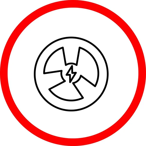 Neuclear Energy Vector Line Sign Circle Icon Desig — Vector de stock