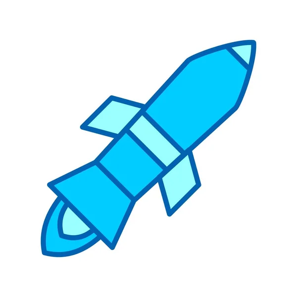 Cosmonautics Vektorlinje Bluetone Icon Desig — Stock vektor