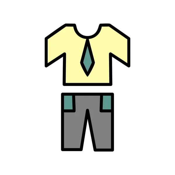 Niños Uniform Vector Line Filled Icon Desig — Vector de stock