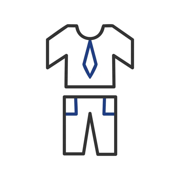 Kids Uniform Vector Line Two Colour Icon Desig — Stockvektor