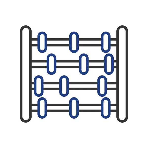 Abacus Vector Lijn Twee Kleur Icoon Desig — Stockvector