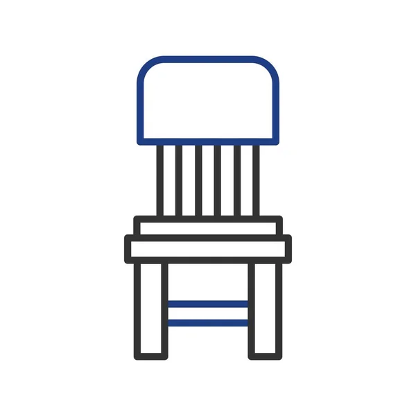 Kids Chair Vector Line Two Colour Icon Desig — Stockový vektor