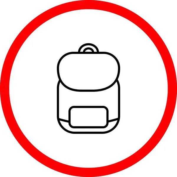 Rucksack Vector Line Sign Circle Icon Desig — Stockvektor