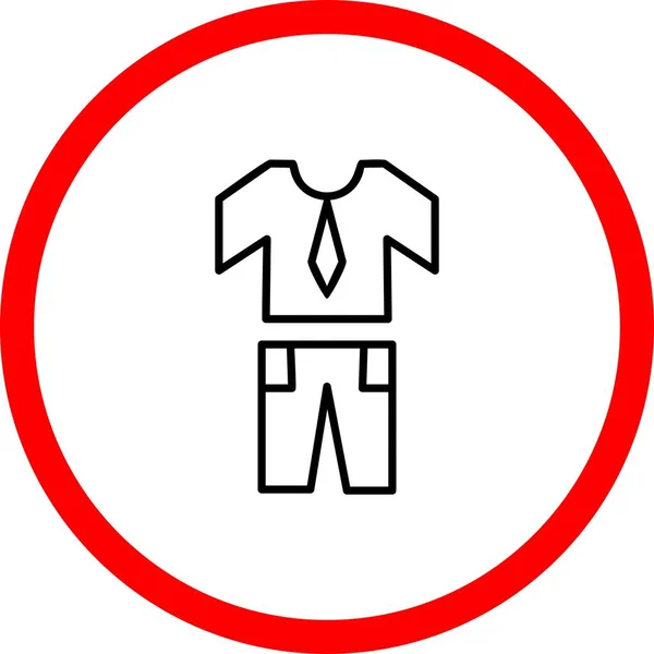 Детская Униформа Знак Векторной Линии Знак Круга Икона Desig — стоковый вектор
