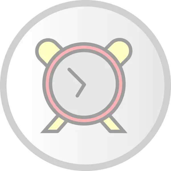 Alarm Clock Vector Line Filled Circle Icon Desig — 스톡 벡터