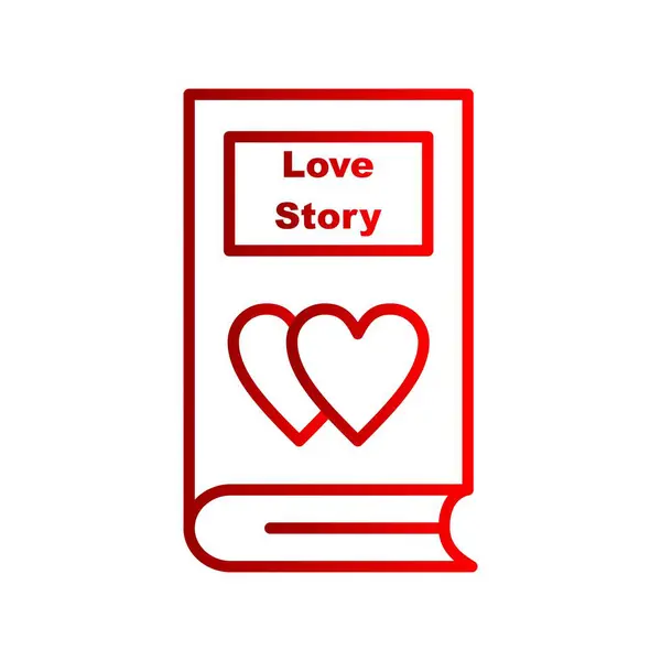 Love Story Vector Line Gradient Icon Desig — 스톡 벡터