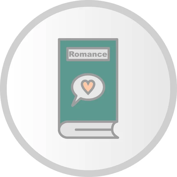 Romance Vector Line Filled Circle Icon Design — 스톡 벡터