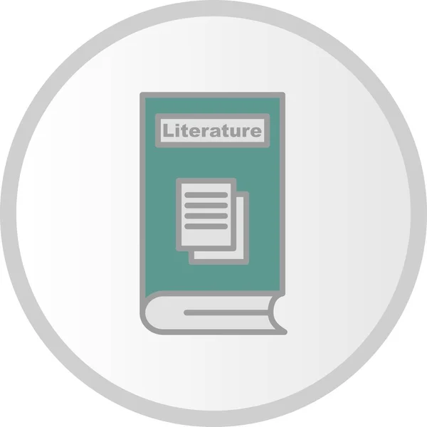 Literature Vector Line Filled Circle Icon Desig — Stock Vector