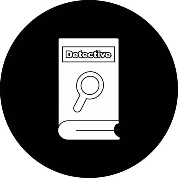 Detective Vector Line Glyph Icono Invertido Desig — Vector de stock