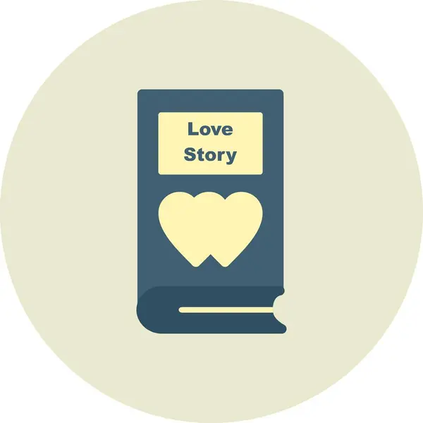 Love Story Vector Flat Circle Icon Desig — 스톡 벡터