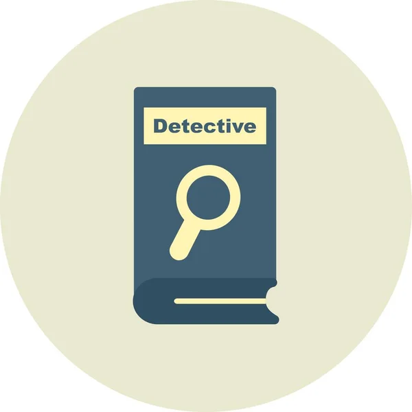 Detective Vector Flat Circle Ikone Desig — Stockvektor