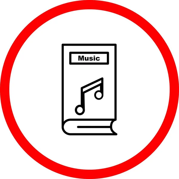 Musik Vector Line Sign Circle Icon Desig — Stockvektor
