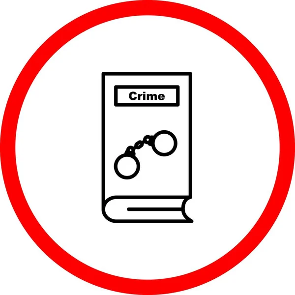 Crime Vector Line Sign Circle Icon Design — Stockvektor