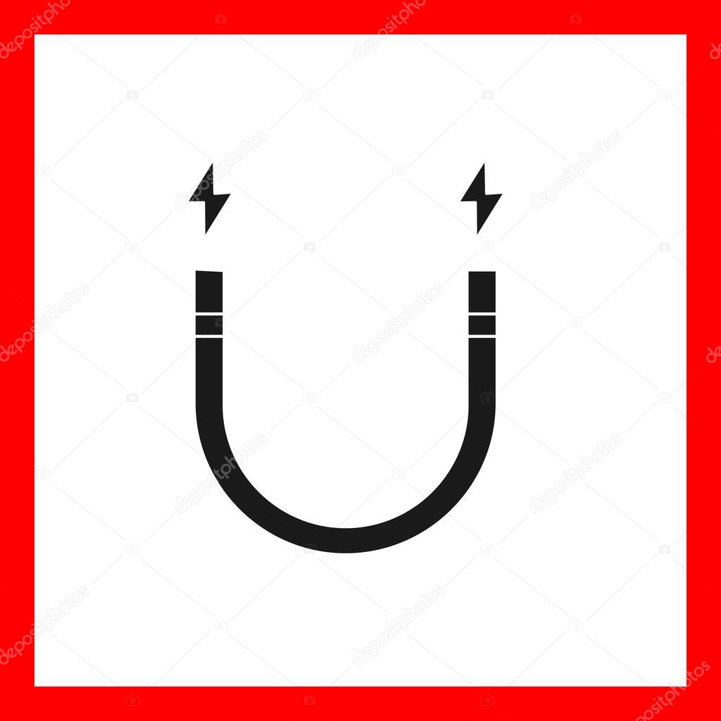  Magnetism Vector Line Glyph Sign Icon Desig