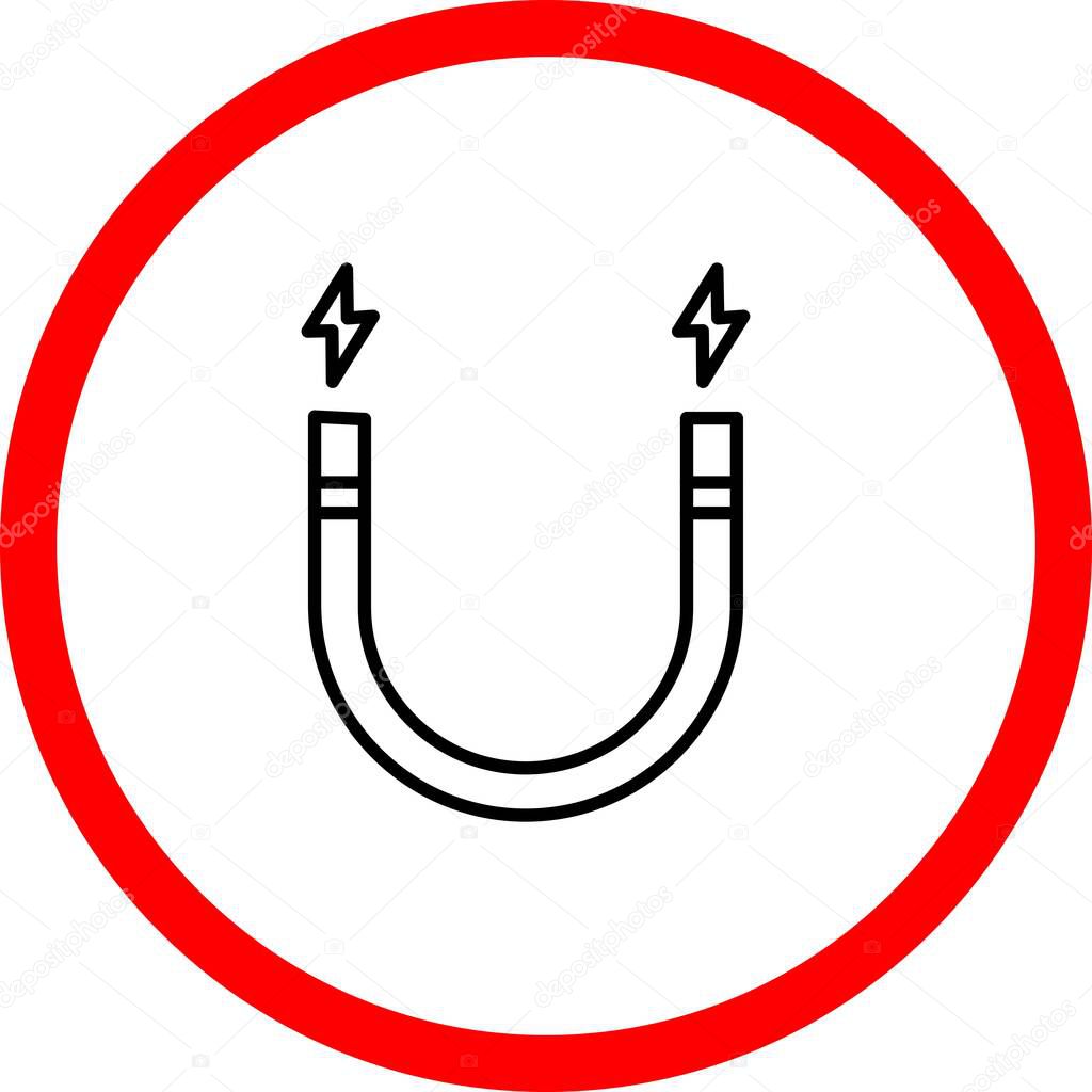  Magnetism Vector Line Sign Circle Icon Desig