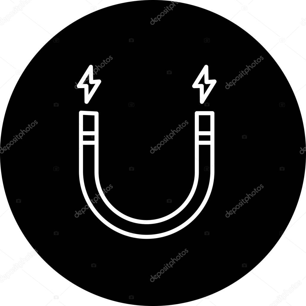 Magnetism Vector Line Inverted Icon Desig