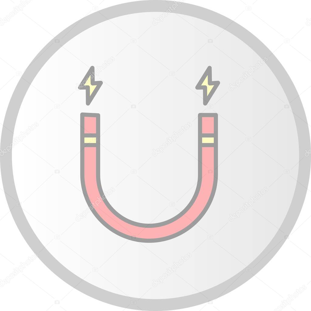 Magnetism Vector Line Filled Circle Icon Desig