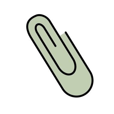 Kağıt Kıskacı Vektör Satırı Simge Tasarımı Dolduruldu