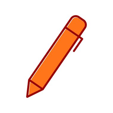  Kalem Vektörü Doldurulmuş Kaymış Simge Tasarımı