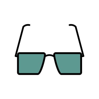 Simge Tasarımı Doldurulmuş Gözlük Vektör Satırı