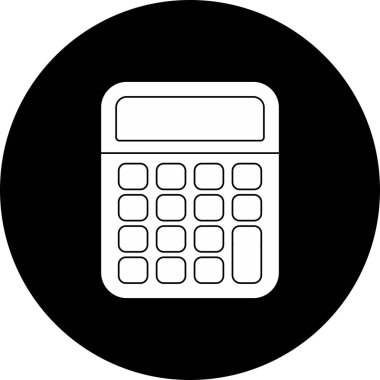  Calaulator Vektör Glyph Ters Simge Tasarımı