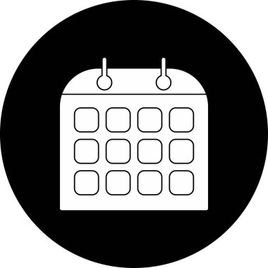  Calender Vektör Glyph Ters Simge Tasarımı