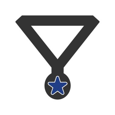  Madalya Vektörü İki Renk Simgesi Tasarımı 