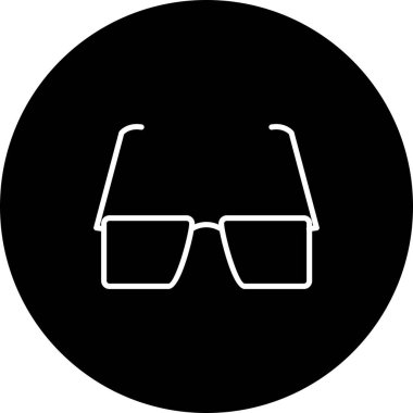 Gözlük Vektör Satırı Ters Simge Tasarımı