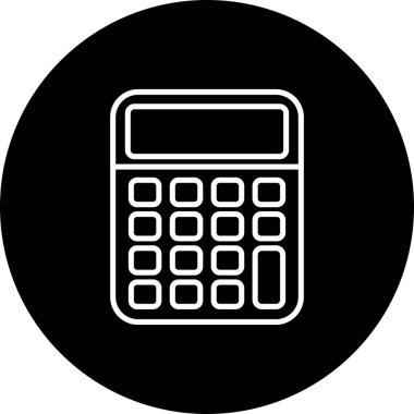  Calaulator Vektör Satırı Ters Simge Tasarımı