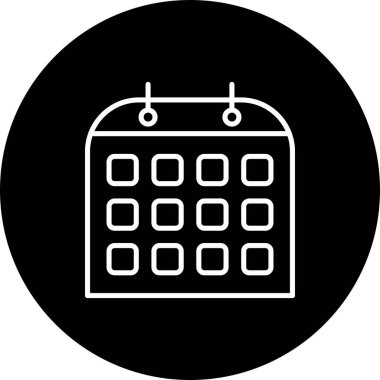 Calender Vektör Satırı Ters Simge Tasarımı