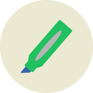  İşaretleyici Vektör Düz Çember Simge Tasarımı