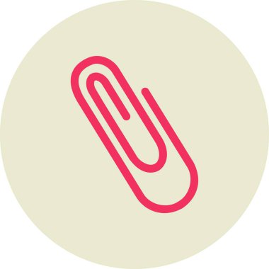 Kağıt Kıskacı Vektörü Düz Çember Simge Tasarımı