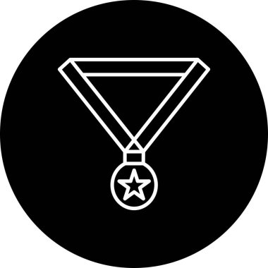  Madalya Vektör Satırı Ters Simge Tasarımı 