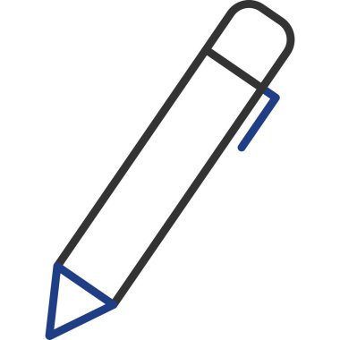 Kalem Vektörü Satırı İki Renk Simgesi Tasarımı