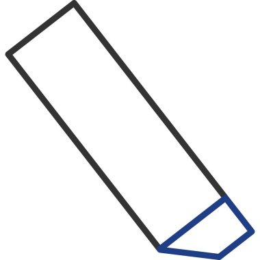 Silgi Vektör Satırı İki Renk Simgesi Tasarımı  