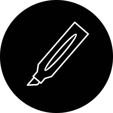  İşaretleyici Vektör Satırı Ters Simge Tasarımı