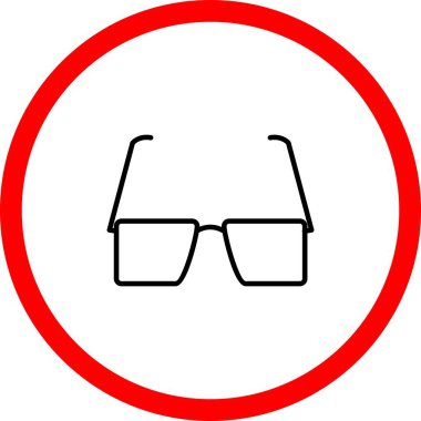  Gözlük Vektör Satırı İşaret Çemberi Simge Tasarımı