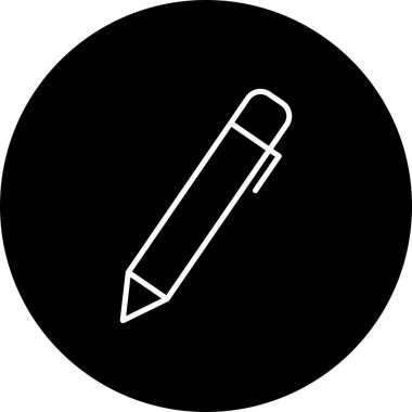 Kalem Vektör Satırı Tersine Çevrilmiş Simge Tasarımı