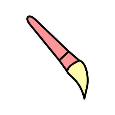 Boya Fırçası Vektör Satırı Doldurulmuş Simge Tasarımı 