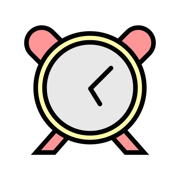 Conception Icône Remplie Ligne Vecteur Horloge Alarme — Image vectorielle