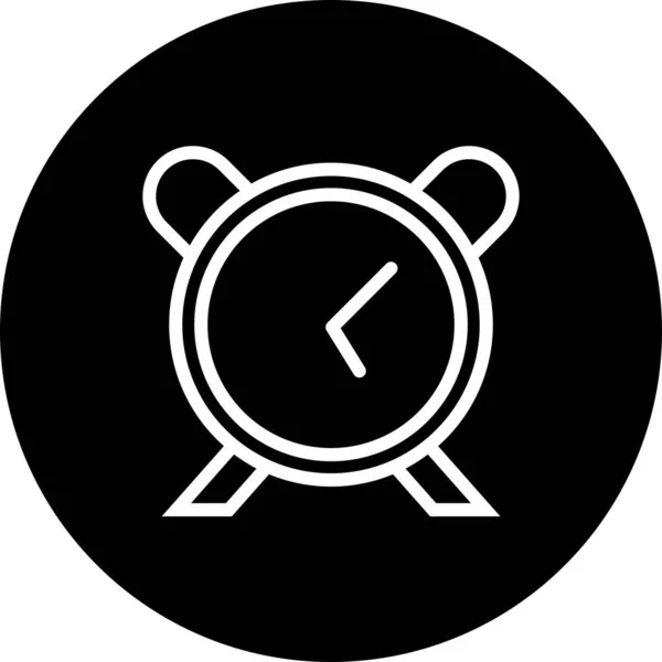 Alarm Clock Vector Line Inverted Icon Design — Stock Vector