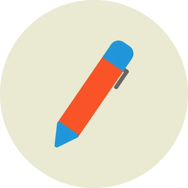 Kalem Vektörü Düz Çember Simge Tasarımı — Stok Vektör