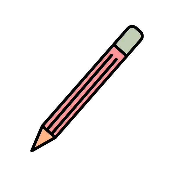 Pencils Vector Line Filled Icon Design — Stock Vector