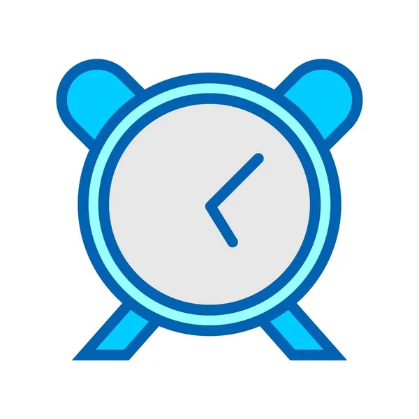 Alarm Clock Vector Blue Tone Icon Design — Stock Vector