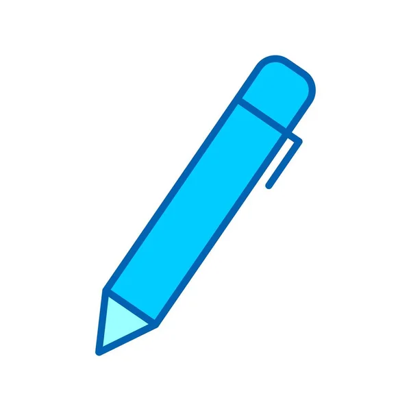 Pen Vector Blauwe Toon Pictogram Ontwerp — Stockvector