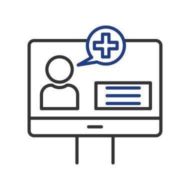 Çevrimiçi Denetim Satırı İki Renk Simgesi Tasarımı