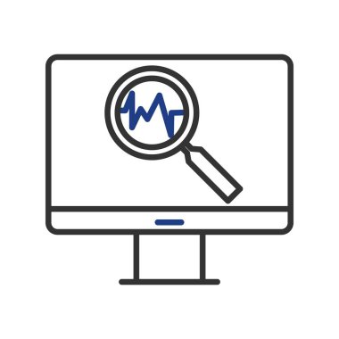 Çevrimiçi Teşhis Satırı İki Renk Simgesi Tasarımı