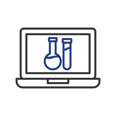  Çevrimiçi Kan Test Satırı İki Renk Simgesi Tasarımı