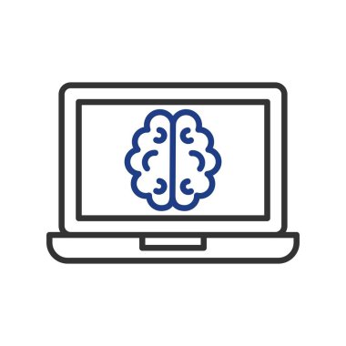 Çevrimiçi Denetim Satırı İki Renk Simgesi Tasarımı