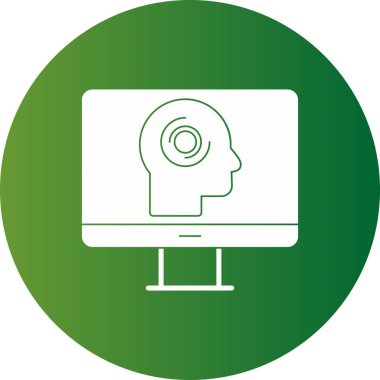  Çevrimiçi Psikoloji Kabartma Çemberi Gradyan Simgesi Tasarımı